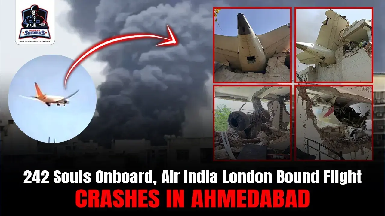 242 Souls Onboard, Air India London Bound Flight Crashes In Ahmedabad