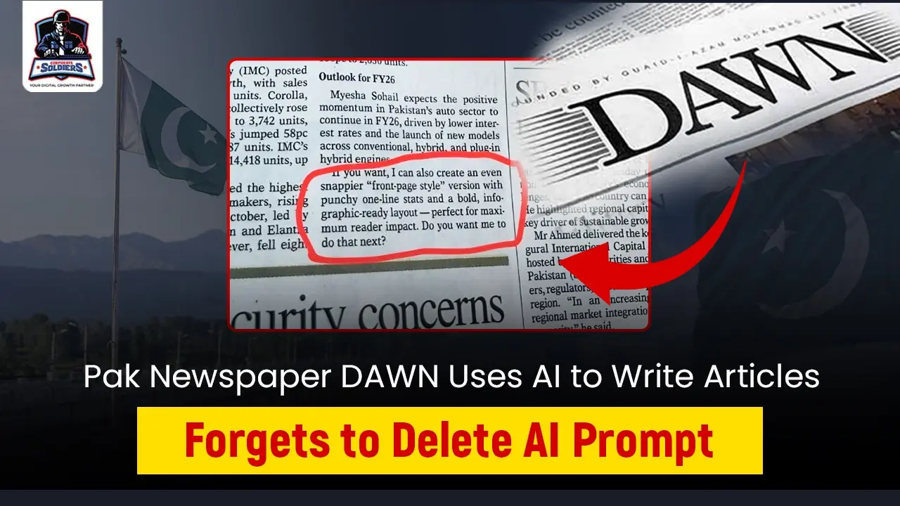 Pak Newspaper DAWN Uses AI to Write Articles Forgets to Delete AI Prompt