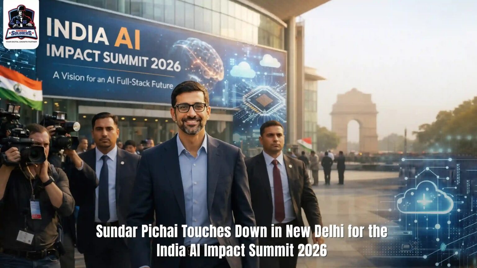 Sundar Pichai Touches Down in New Delhi for the India AI Impact Summit ...
