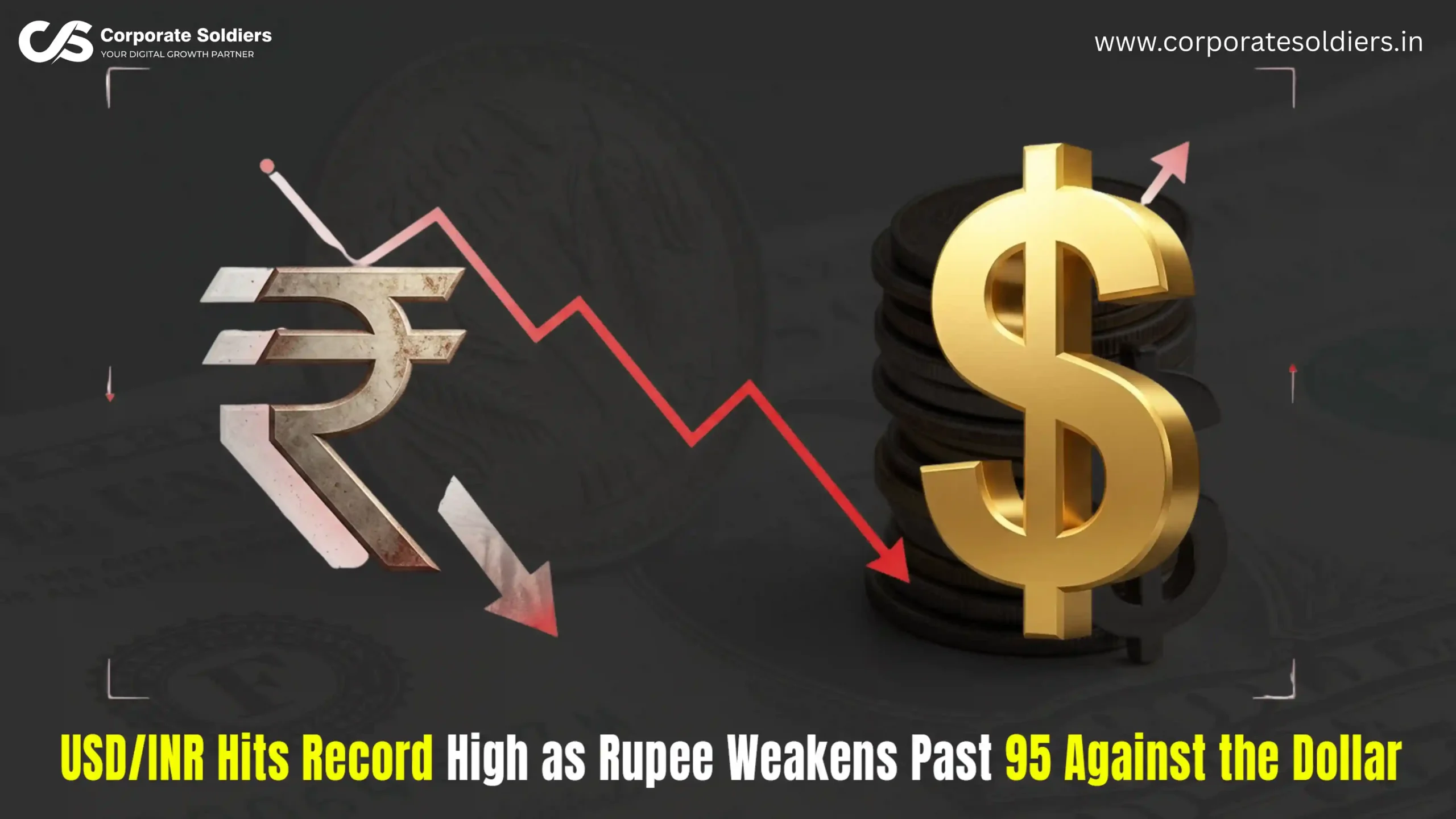 USD INR Hits Record High as Rupee Weakens Past 95 Against
