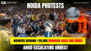 Noida-Protests--Workers-Demand-₹20,000-Minimum-Wage-and-Bonus-Amid-Escalating-Unrest