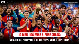 Ferran Torres celebrating 106th minute winning goal against Argentina in World Cup 2026 Final.