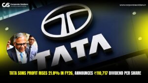Tata Sons reports 21.8% profit growth in FY26 and announces ₹110,717 dividend per share.