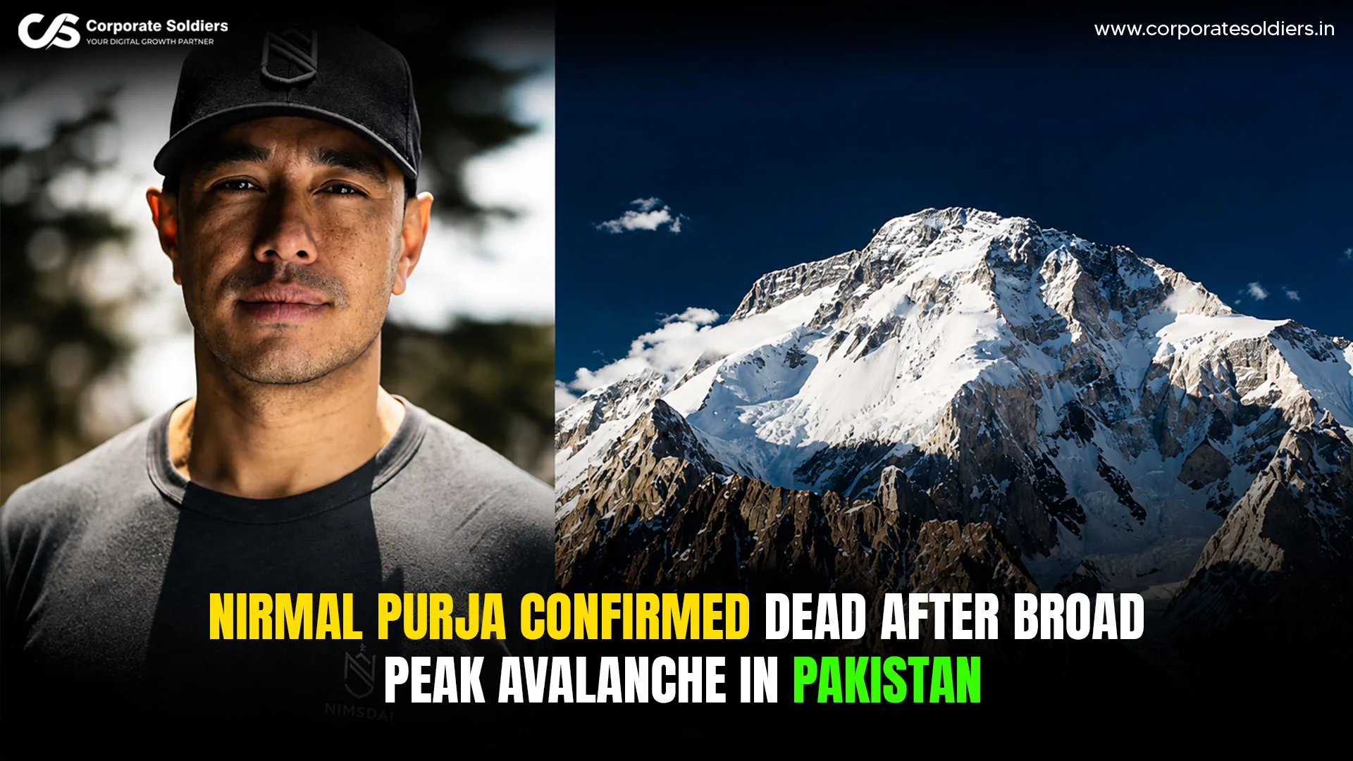 Nirmal Purja reportedly confirmed dead after a Broad Peak avalanche in Pakistan