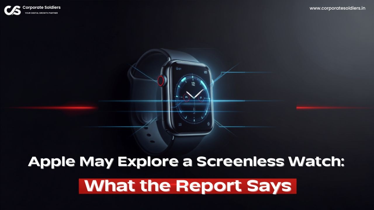 Apple Watch concept showing a possible screenless wearable design and futuristic technology.