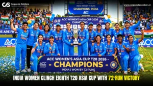 India Women celebrate winning the T20 Asia Cup 2026 after a 72-run victory