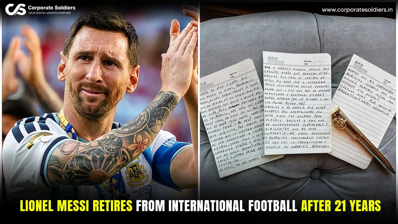 Lionel Messi retires from international football after 21 years