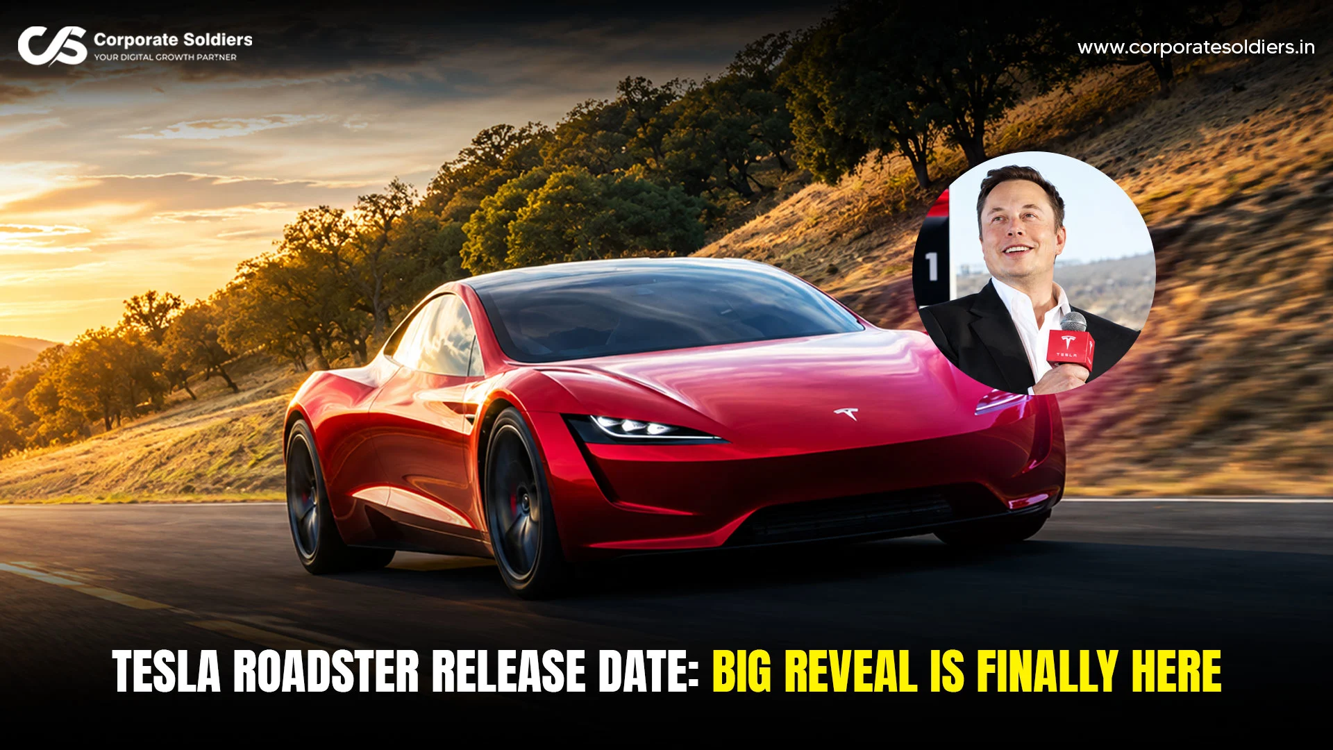 Tesla Roadster with Elon Musk and release date reveal