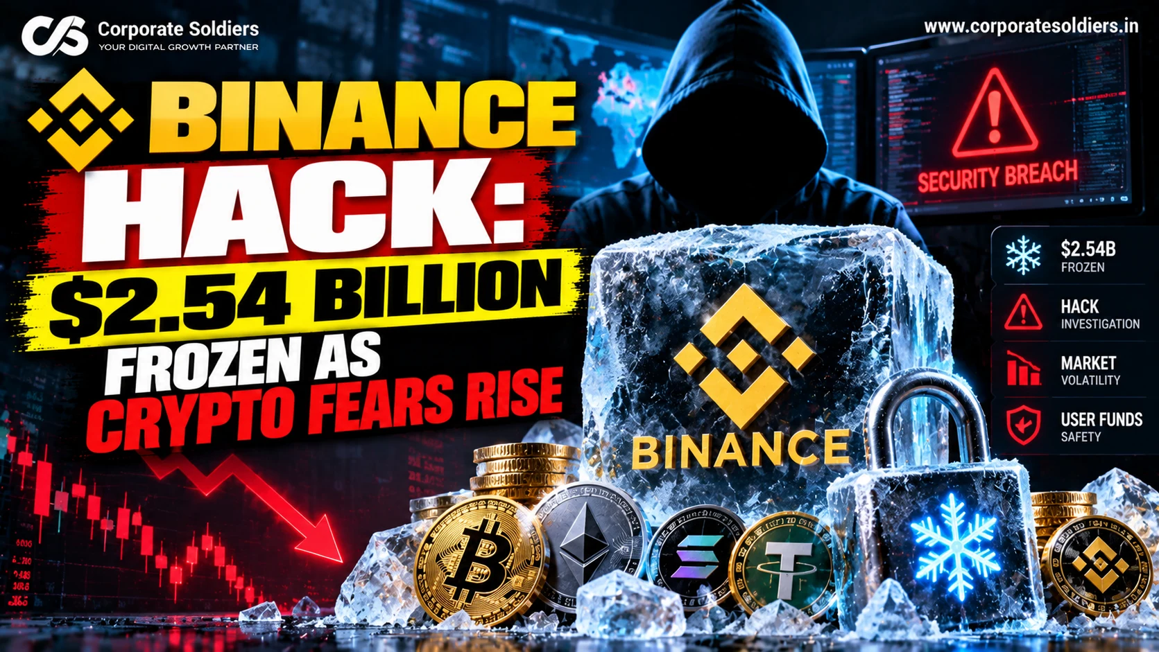 Binance hack freezes $2.54 billion in cryptocurrency amid rising crypto security concerns.