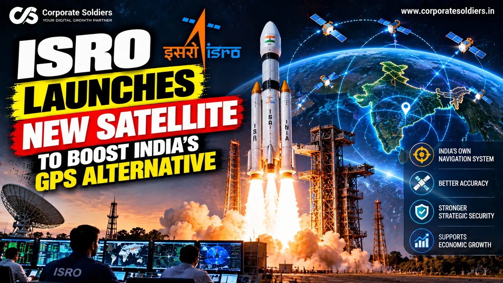 ISRO launches a new satellite to strengthen India's indigenous GPS alternative and navigation system.