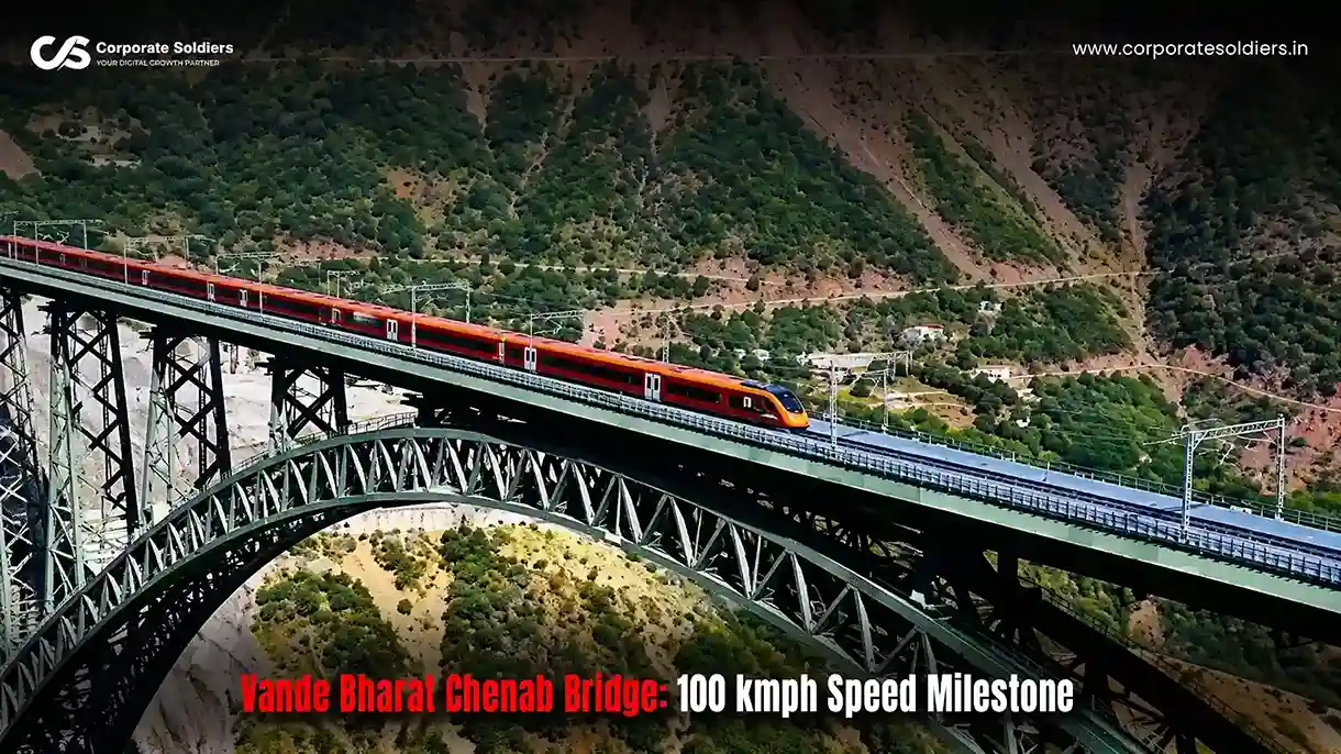 Vande Bharat train crosses Chenab Bridge at 100 kmph speed milestone