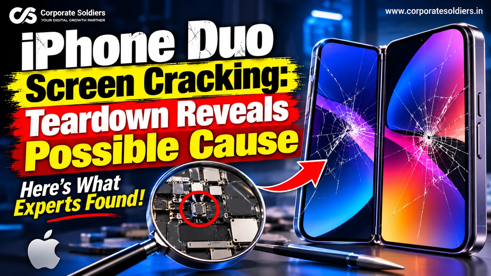 iPhone Duo screen cracking teardown reveals possible cause and expert findings